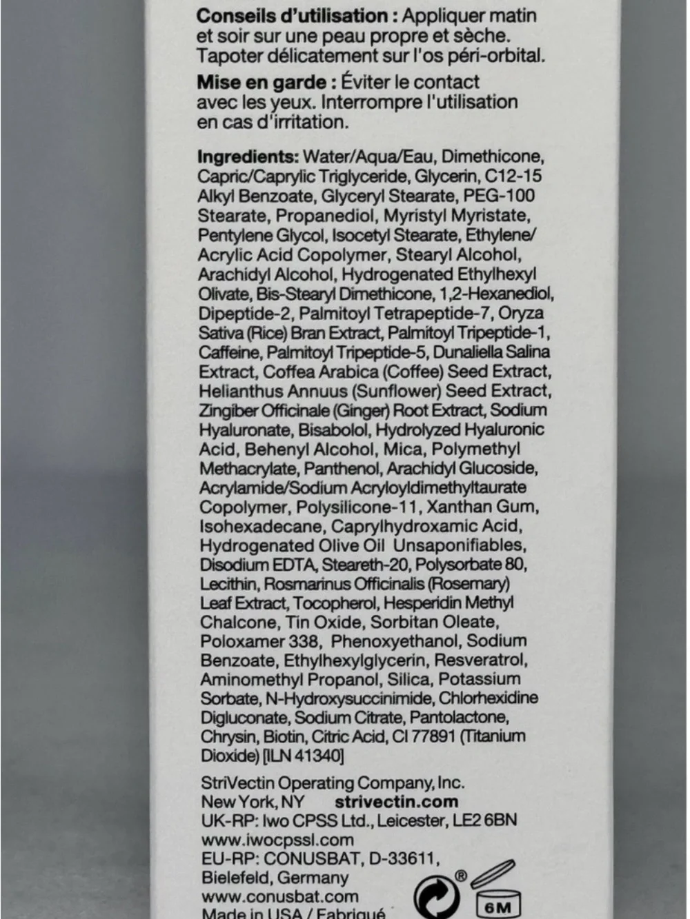 StriVectin-SD Eye Concentrate for Wrinkles 0.65 fl oz 19mL Anti-Aging Treatment
